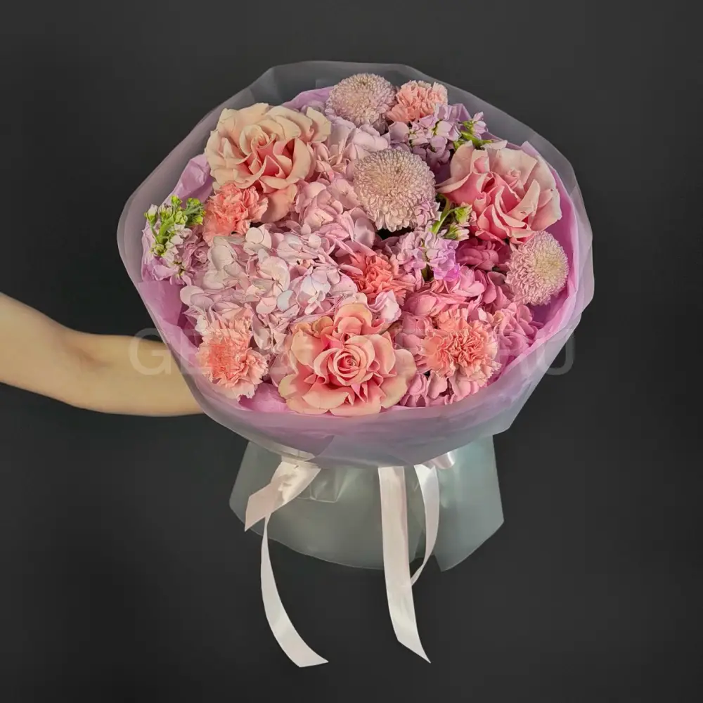 224587 Цветочное облако из микса розовых цветов 